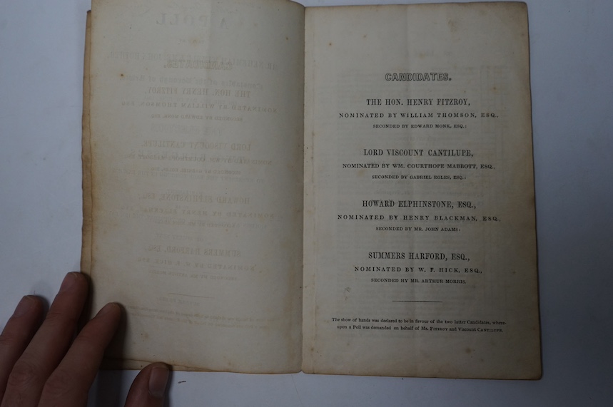 Lewes Interest. Poll Book, Lewes Election June 29th 1841.